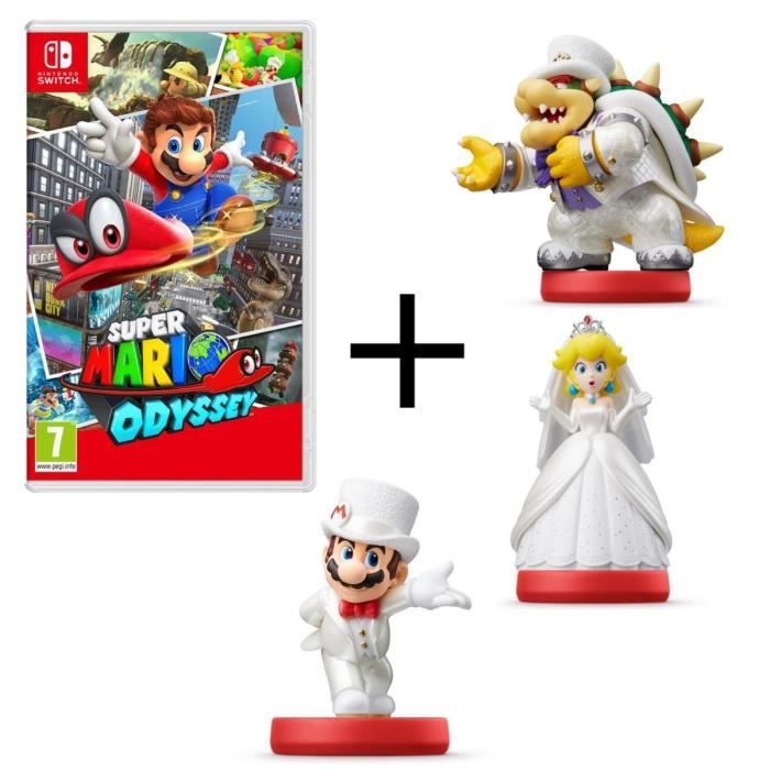 Figurine amiibo collection super mario odyssey - bowser en tenue