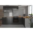 WILTEC LASSEN Cuisine complète d'angle 240x165 cm avec plan de travail - Angles réversible - 8 éléments - Gris Matera