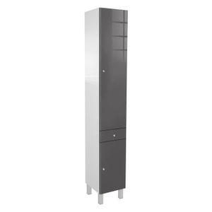 COLONNE - ARMOIRE SDB CORAIL Colonne de salle de bain L 30 cm - Gris laqué