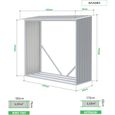 Abri bûches - Marque - Modèle S - Surface 1,37 m² - Acier galvanisé - Gris anthracite-2
