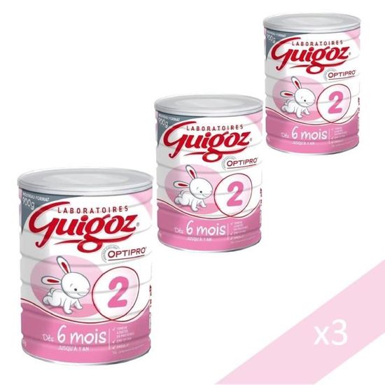 GUIGOZ Optipro Lait en poudre 2ème âge - Bag in box - 2x500 g - De
