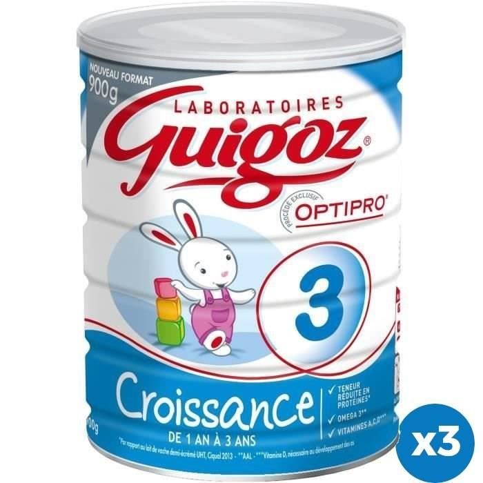 Lot De 3 Guigoz Optipro Lait De Croissance En Poudre 900 G De 1 A 3 Ans Achat Vente Lait De Croissance Lot De 3 Guigoz Optipro Lait