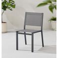 Ensemble repas de jardin : Table 160 cm + 6 chaises - Structure en aluminium - Gris anthracite-3