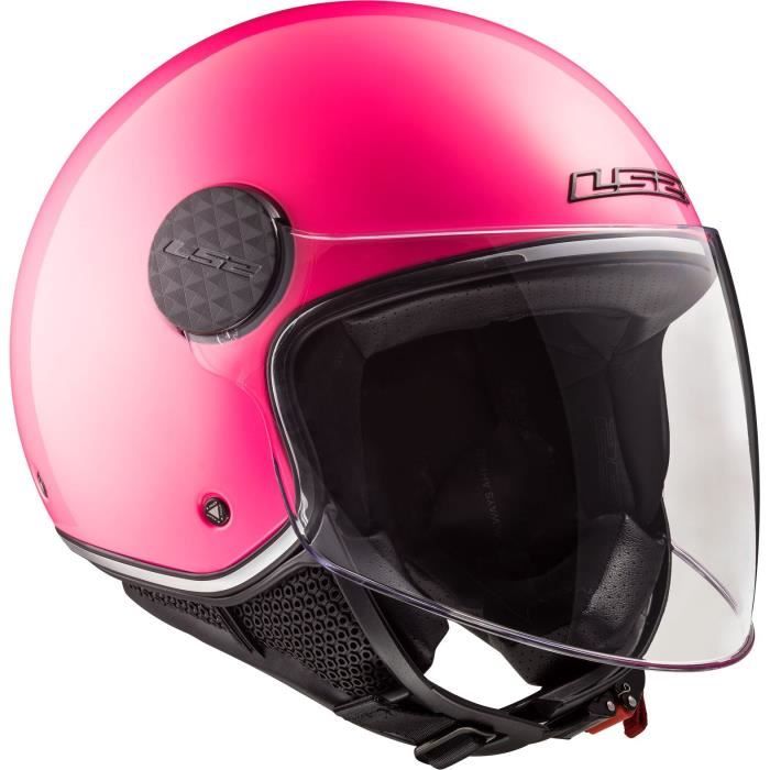 casque moto rose