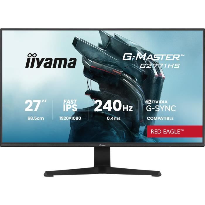 Ecran PC Gamer - Iiyama - 27 - Fhd - 240Hz - Dalle Fast Ips - 04Ms - G-Master Red Eagle G2771Hs-B1