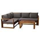 BEAU RIVAGE Salon de jardin BELHARRA en bois d'acacia - Gris - 4 places