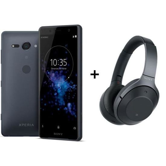 Sony Xperia XZ2 Compact Noir + Sony WH-1000XM2 Casque sans fil Bluetooth NFC