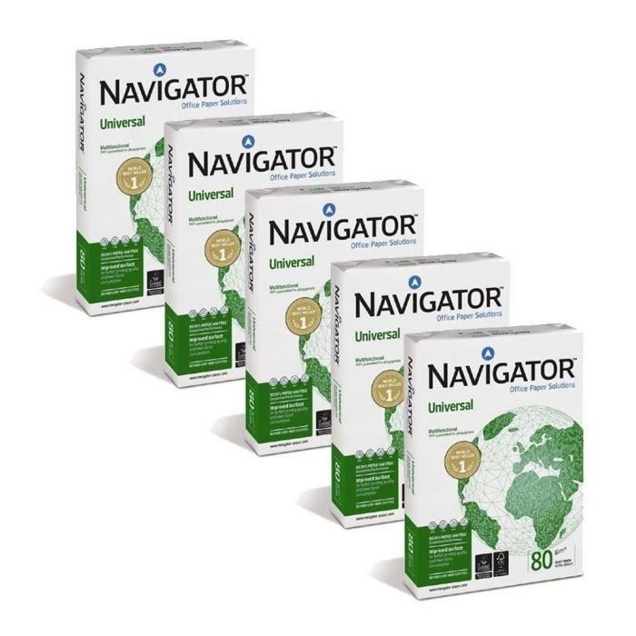 NUN0800033 Papier imprimante multifonction avec 5 ramettes de 500 feuilles 80 g/m² Format A4 Navigator Universal Réf 