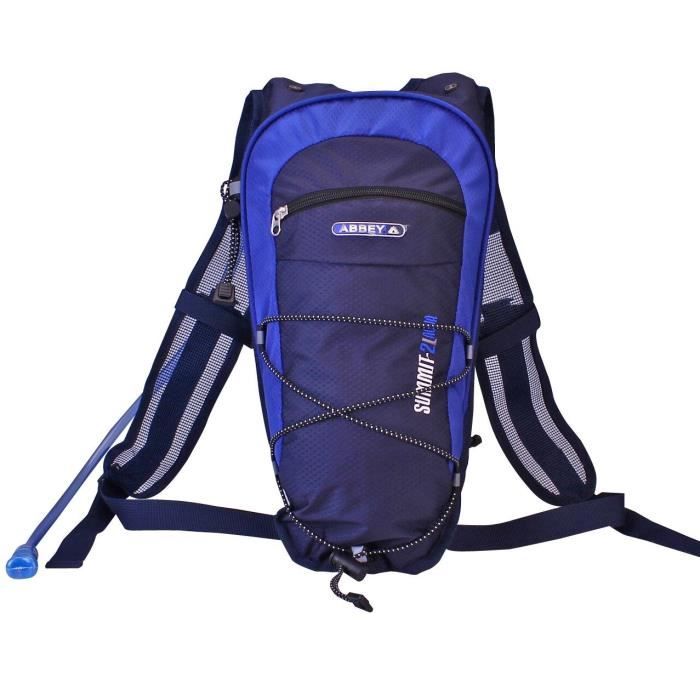 ABBEY Sac dos avec poche eau 2 Litres Bleu
