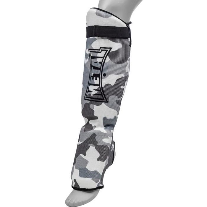 Protège-tibias Et Pieds METAL BOXE Rouge Taille S, Mousse EVA, Chaussette élastique Coton, Idéal Pour Entraînement Et Compétition