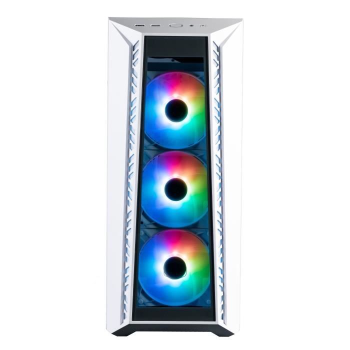 Boîtier Gaming - COOLER MASTER - MasterBox MB520 - Façade en verre - White ARGB - 3x120mm