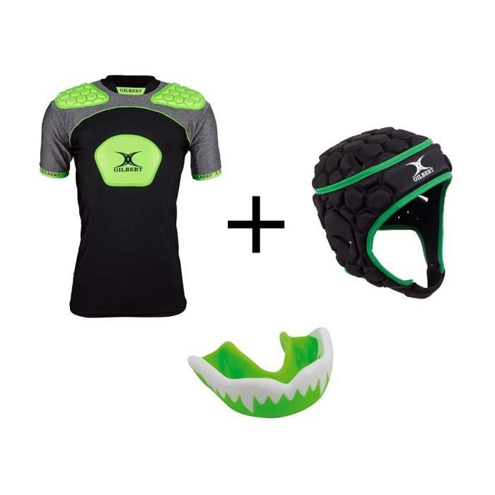 10//12 Ans Gilbert sous-Maillot de Rugby renforc/é Atomic v3 Noir Enfant gar/çon