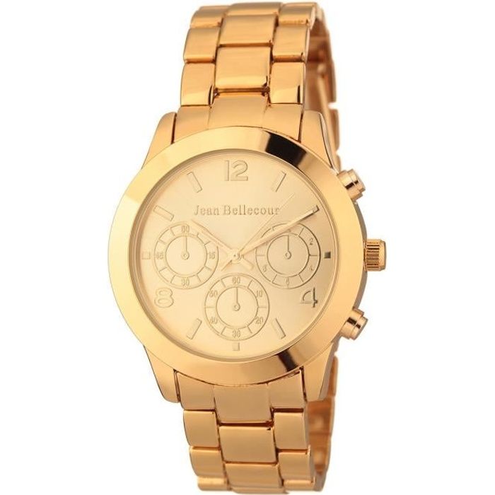 jean bellecour montre quartz redh10 - femme - acier - doré