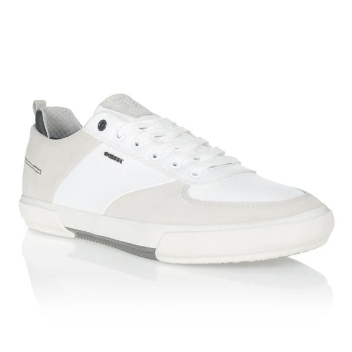 GEOX Sneakers U Kaven Papyrus Blanc Homme Cdiscount Chaussures