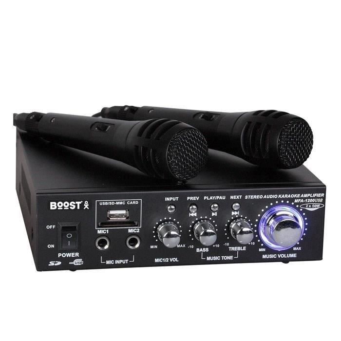 BOOST KS20 Kit Karaoké 2 micros 100W avec amplificateur - Cdiscount TV Son  Photo
