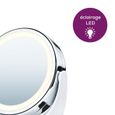 Miroir grossissant x5 cosmétique rotatif avec lumière LED - BEURER BS 49 - Finition en chrome de haute qualité-2