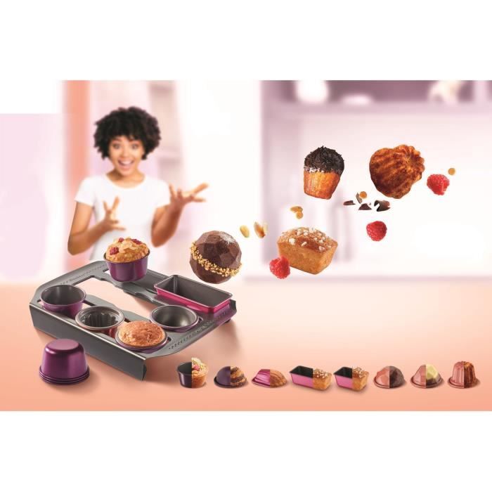TEFAL J3043S63 CREABAKE Set de moules à gâteaux : 1 support + 9 moules à  muffins + 3 moules dômes - Cdiscount Maison