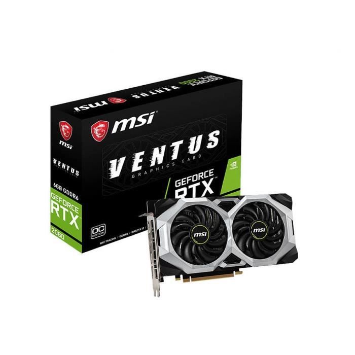 MSI  Carte Graphique GeForce RTX 2060 Ventus OC - 6 Go 