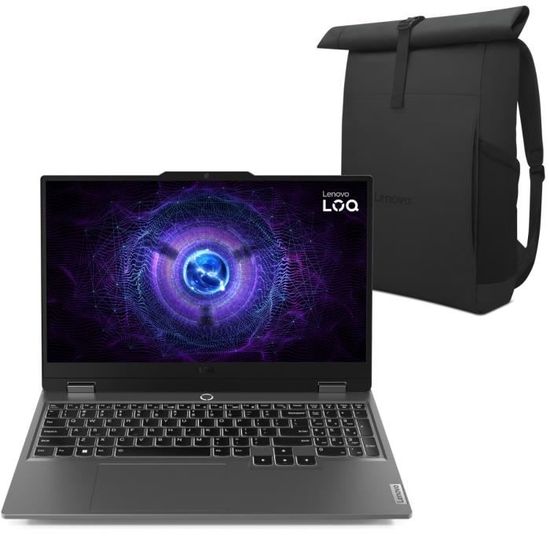 PC Gamer Lenovo LOQ 15IAX9 – Écran 15,6" 144Hz, RTX 4050, Intel I5, 24 Go RAM, SSD 512 Go (sans Windows) - 7
