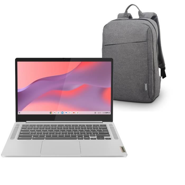 PC Portable Chromebook LENOVO IdeaPad Slim 3 14M868 Chrome OS - 14 FHD - MT8186 - RAM 4 Go - 64 Go - AZERTY + Sac à dos