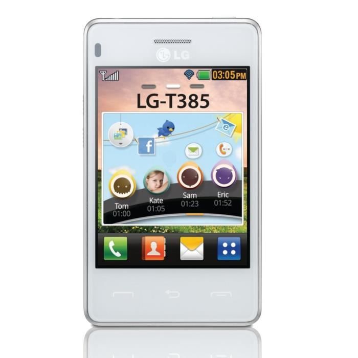 Vente T&eacute;l&eacute;phone portable LG T385 Blanc pas cher