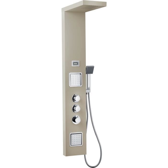 Colonne Douche,Cabine de Douche Amovible Panneaux Muraux pour Salle de Bain avec /Écran LCD et Lumi/ères Ankishi Colonne de Douche Hydromassante Pommeau de Douche Syst/ème de Douche 5 Fonctions