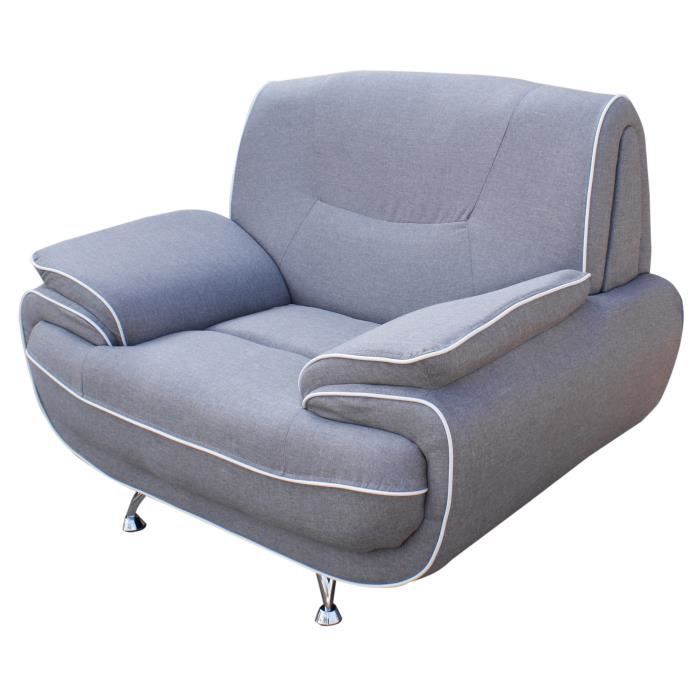 Spacio Fauteuil Tissu Gris Contemporain L 134 X P 86 Cm