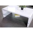PRIMIS Table basse contemporain laqué blanc 105x55cm-2