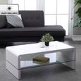 PRIMIS Table basse contemporain laqué blanc 105x55cm-4