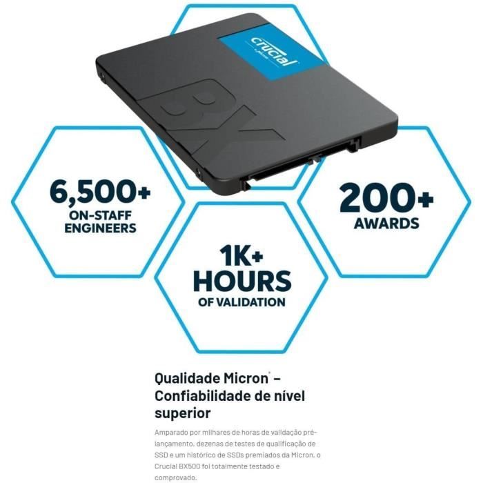 CRUCIAL - Disque SSD Interne - BX500 - 500go - 2,5\