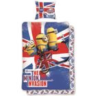BRAND MINIONS Parure de couette 100% coton - 1 Housse de couette 140x200 cm + 1 Taie d'Oreiller 63x63 cm