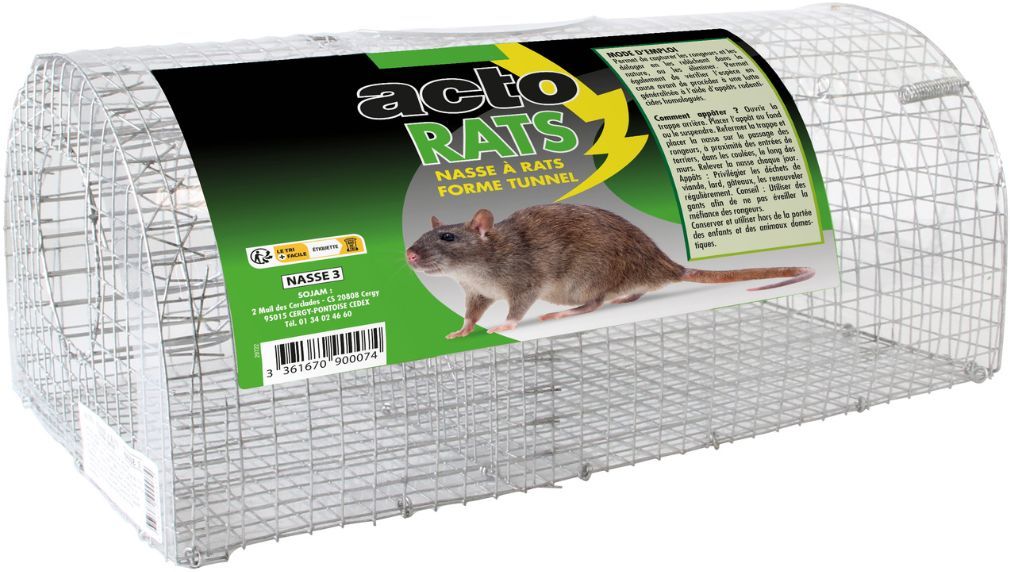 Nasse à rats ACTO Nasse à Rats Tunnel Capture et élimine rapidement les rats Double ou simple entrée Sans pesticide - vue 2