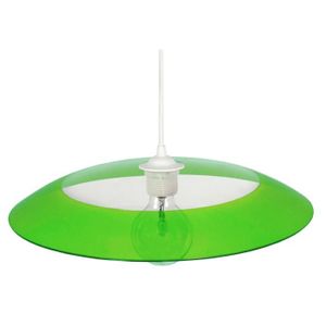 LUSTRE ET SUSPENSION TOSEL Suspension 1 lumière - luminaire intérieur - verre vert - Style urbain - H70cm L40cm P40cm