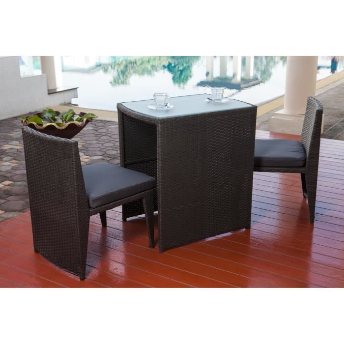Set Balcon Repas De Jardin 2 Personnes Table 64x49cm Avec