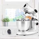 KITCHEN COOK Robot Pétrin AK80 Silver - 1000W - Bol Inox 5L pour 2kg max - 4 vitesses - Kit pâtisserie - Robuste et maniable
