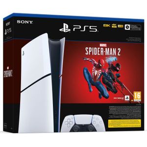 CONSOLE PLAYSTATION 5 Pack Console PlayStation 5 Slim - Édition Digitale + Marvel's Spider-Man 2 (code dans la boîte)