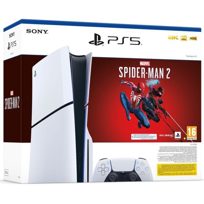 Pack Console PlayStation 5 Slim - Édition Standard + Marvel's Spider-Man 2  (code dans la boîte) - Cdiscount Jeux vidéo