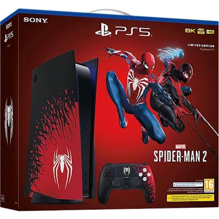 Console PlayStation 5 - Standard - Marvel's Spider-Man 2 - Édition Limitée + Jeu Marvel's Spider-Man 2 (Code)