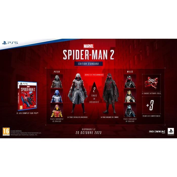 Pack PS5 Ed. Spider-man 2 & Spider-man 2 - Console de jeux Playstation 5  (Digitale) - Sony