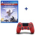 Pack PlayStation : Manette PS4 Dualshock 4.0 V2 Magma Red + Horizon: Zero Dawn Complete Edition PlayStation Hits-0
