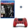 Pack PlayStation : Manette PS4 Dualshock 4.0 V2 Magma Red + The Last of Us Remastered PlayStation Hits-0