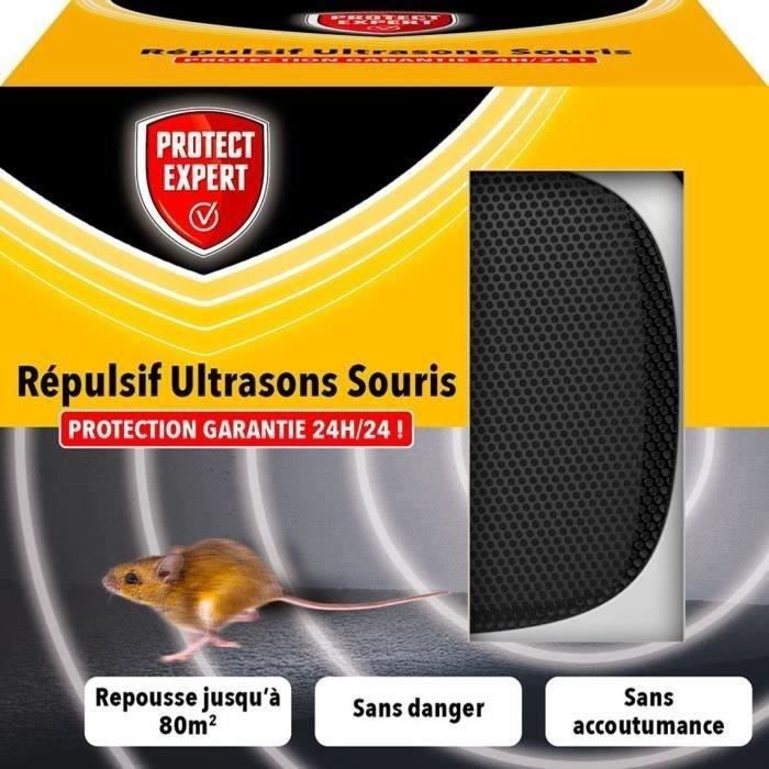 PROTECT EXPERT - ULTRASOU - Ultrason Souris - Répulsif à Ondes Pour Souris - Sans Accoutumance - Repousse Jusqu'à 80m²