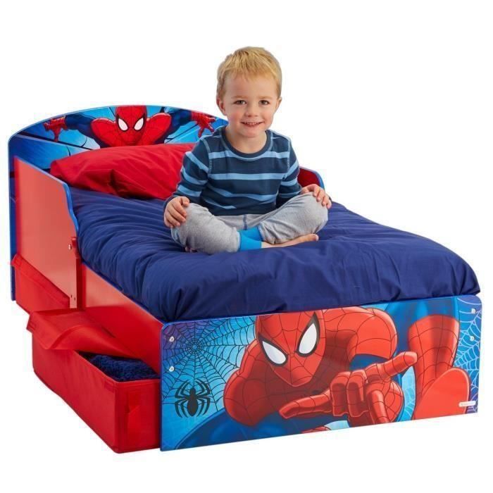 Chaise Bureau Enfant Spider-Man Avec Rangement - Bois Renforcé | Porte-Gobelet Intégré | Pour Chambre Et Salle De Jeux