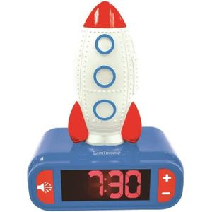 RÉVEIL ENFANT Réveil avec veilleuse fusée - LEXIBOOK - Effets sonores de l'espace - Écran LCD - Pour enfant à partir de 3 ans