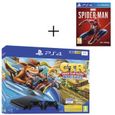 Pack PS4 1 To Noire + Crash Team Racing + 2ème manette DualShock 4 Noire V2 + Marvel's Spider-Man Jeu PS4-0
