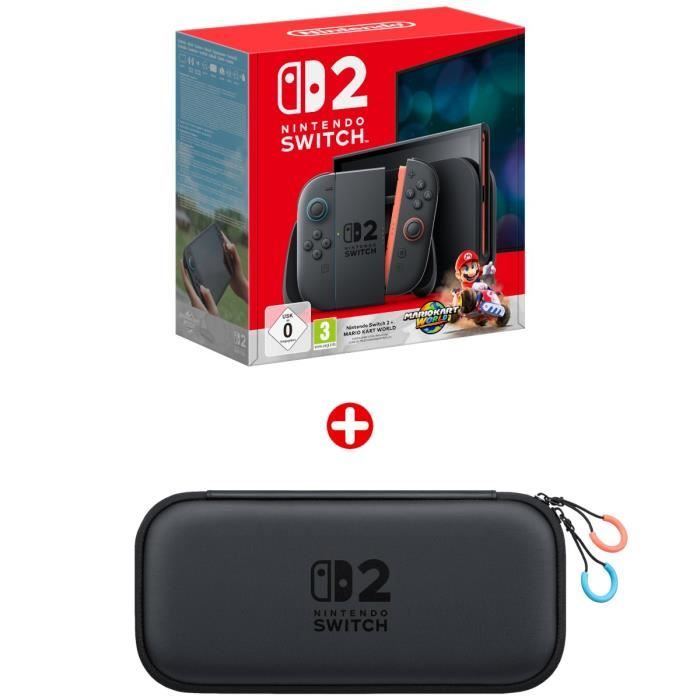 Pack Nintendo : Console Nintendo Switch 2 + Mario Kart World (Code) + Sacoche de transport