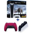 Pack PS5 Digital : Console PS5 Digital + God of War : Ragnarök + Manette DualSense Rouge + Station de Charge pour DualSense-0