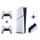 SONY COMPUTER ENTERTAINMENT Pack PS5 Digitale (sans lecteur CD) : Console PlayStation 5 (Modèle Slim) + Manette DualSense - Blanche + Chargeur pour DualSense