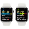 Apple Watch Series 8 GPS + Cellular - 45mm - Boîtier Silver Stainless Steel - Bracelet White Sport Band - Regular-6