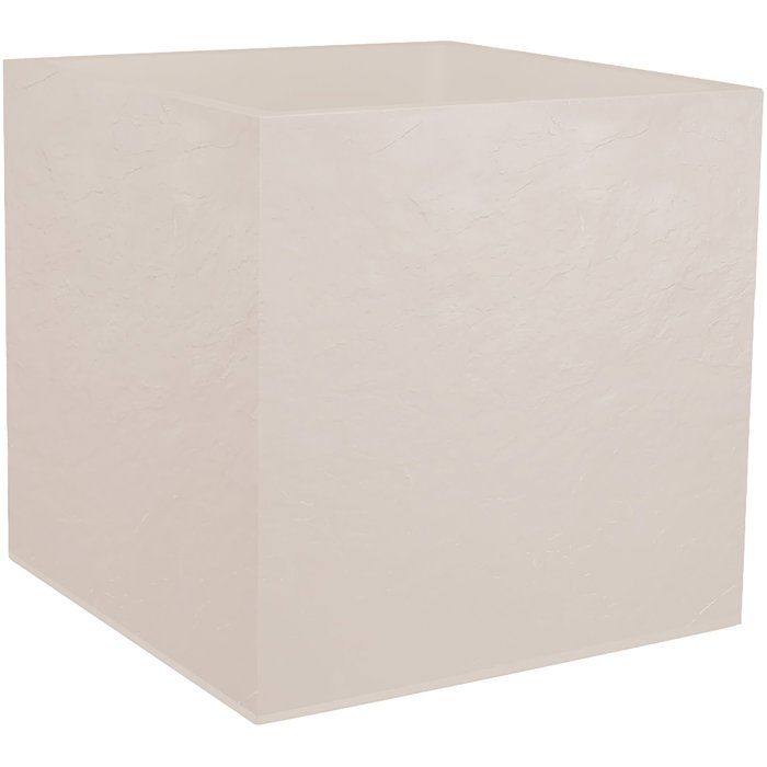 EDA Pot carré VOLCANIA Beige Calcaire - 40 cm Double paroi - avec zone de rétention d'eau Dim. 39,5 x 39,5 x 43,5 cm - Volume 31 L